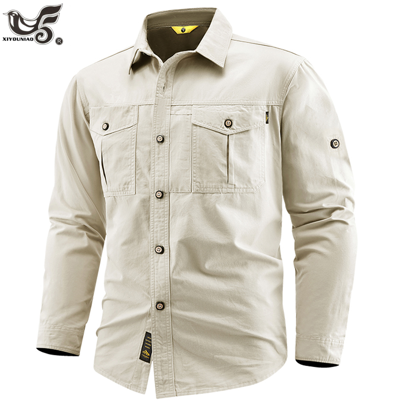 Tactical Military Shirt Cargo - Męskie koszule taktyczne biznesowe wojskowe z