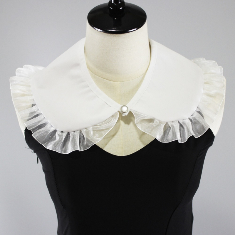 Shirts - Damski odpinany sztuczny kołnierzyk, organzowy kołnierzyk