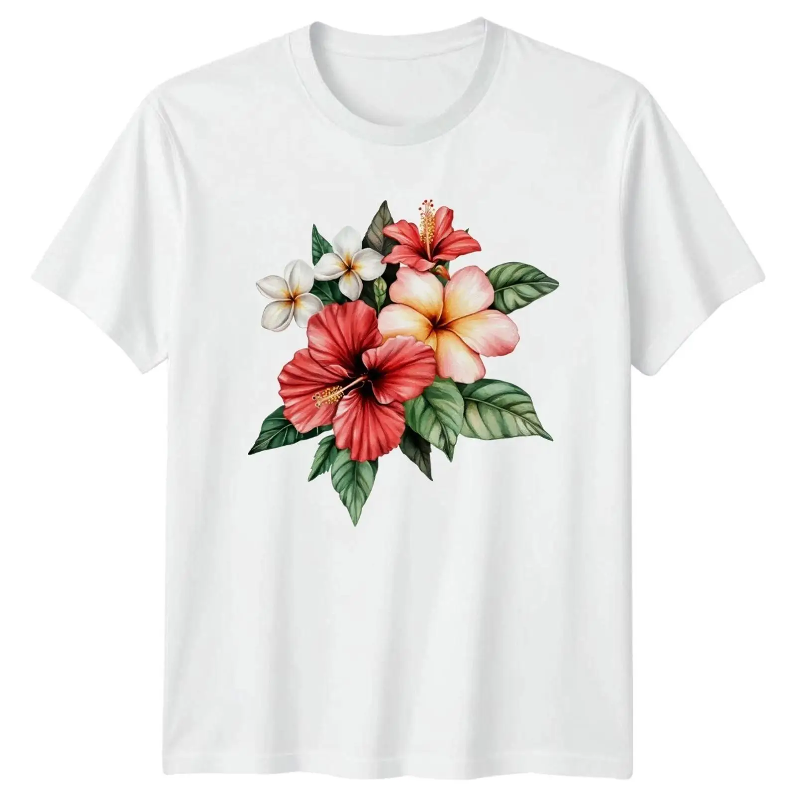 Vintage Hawaiian Floral Shirt - Koszulka męska z tropikalnymi kwiatami, motywem