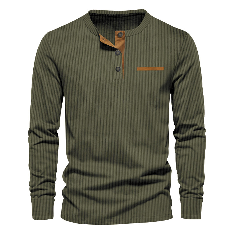 Nowa męska koszulka z długim r – Corduroy Button Up Shirt Men recenzja i cena