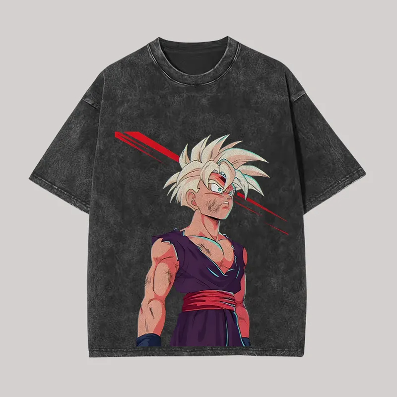 Koszulka Gohan Dragon Ball Z A – Acid Wash Vintage Graphic T Shirt recenzja i cena