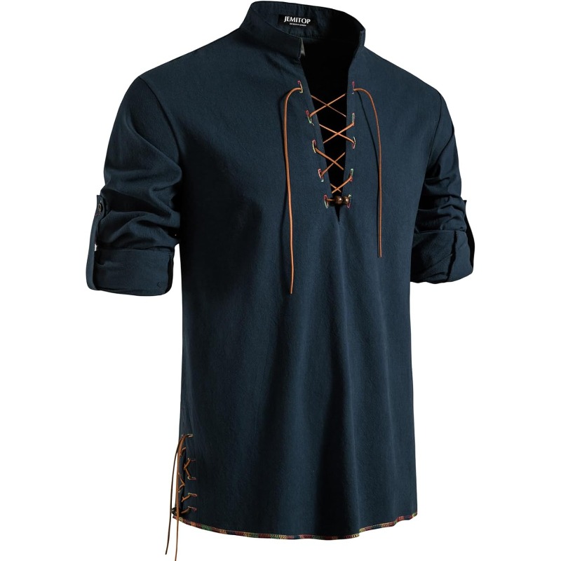 Męska koszula piracka Viking R – Medieval Gothic Lace Up Pirate Shirt recenzja i cena
