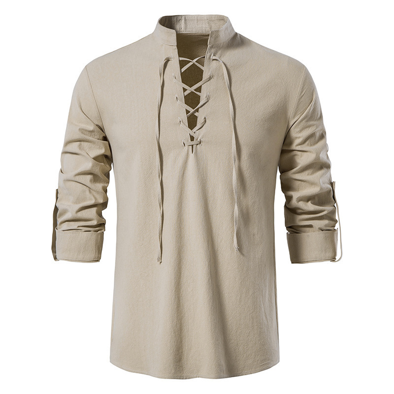 Męska koszula średniowieczna s – Mens Linen Shirt Long Sleeve recenzja i cena