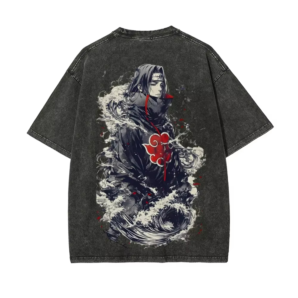 Nowa Koszulka Naruto Itachi Uc – Acid Wash Vintage Graphic T Shirt recenzja i cena