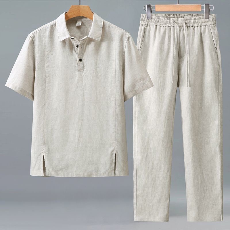 Moda wiosna/lato Retro Sportow – Mens Linen Shirt Long Sleeve recenzja i cena