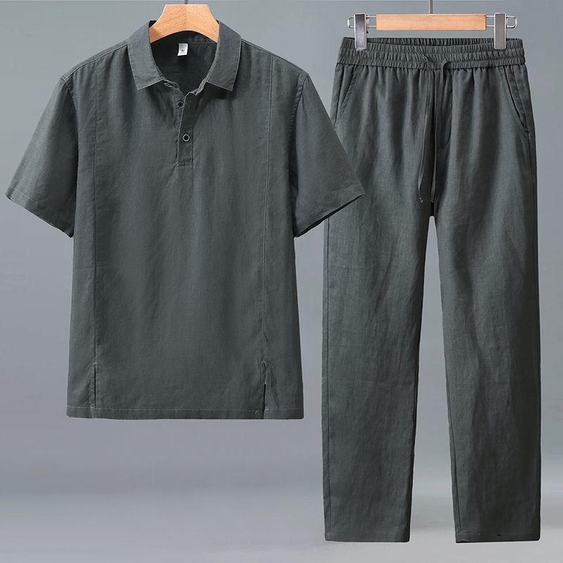 Moda wiosna/lato Retro Sportow – Mens Linen Shirt Long Sleeve recenzja i cena
