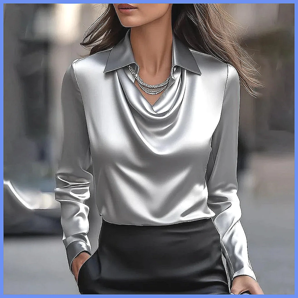 Damska satynowa bluzka vintage – Shirts recenzja i cena
