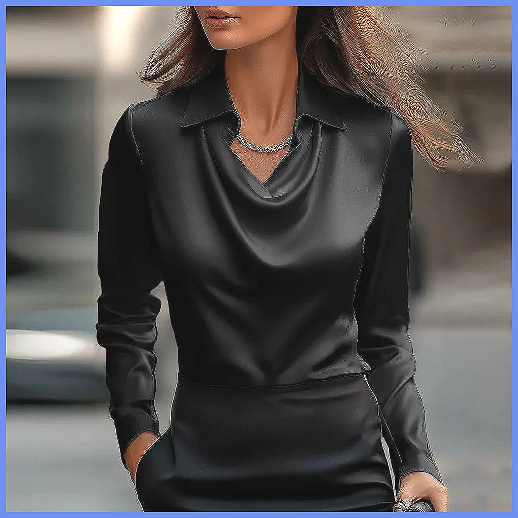 Damska satynowa bluzka vintage – Shirts recenzja i cena