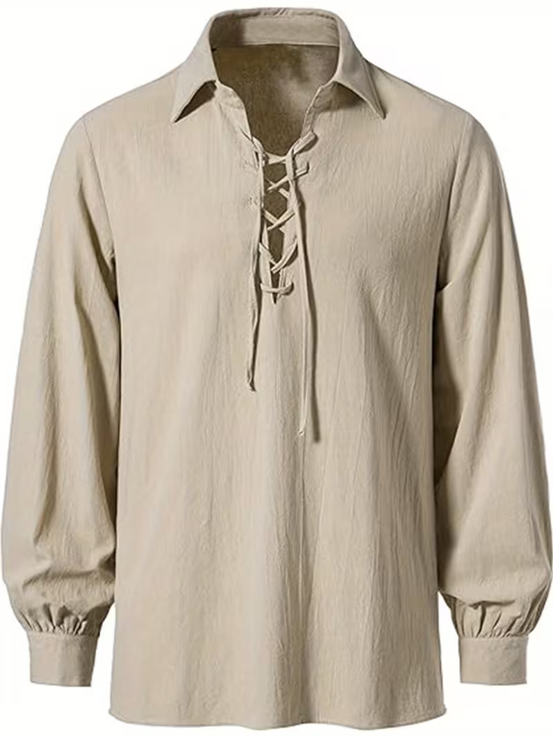 Męska koszula tunika sznurowan – Medieval Gothic Lace Up Pirate Shirt recenzja i cena