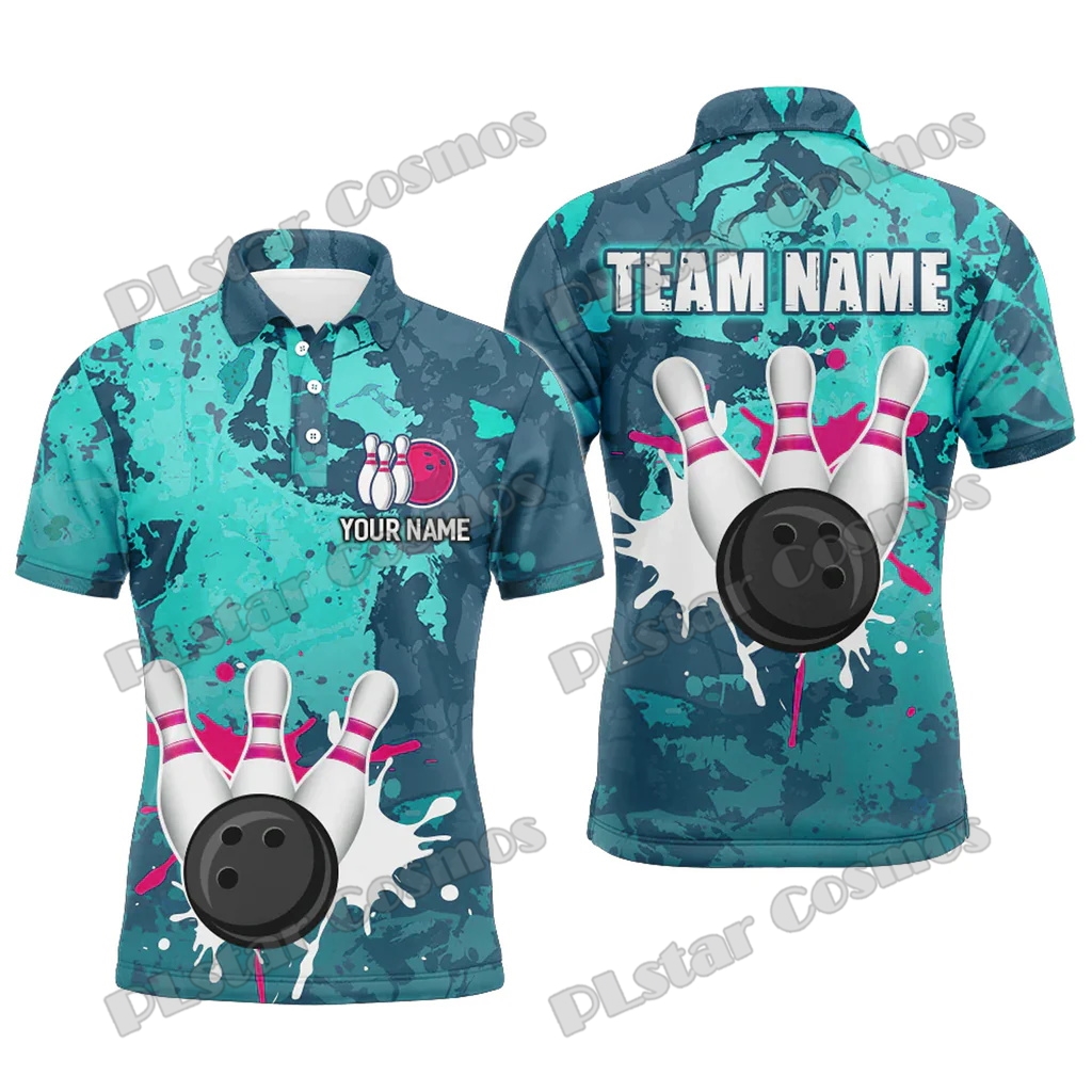Koszulka polo męska z nadrukie – Short Sleeve Bowling Shirt Retro recenzja i cena