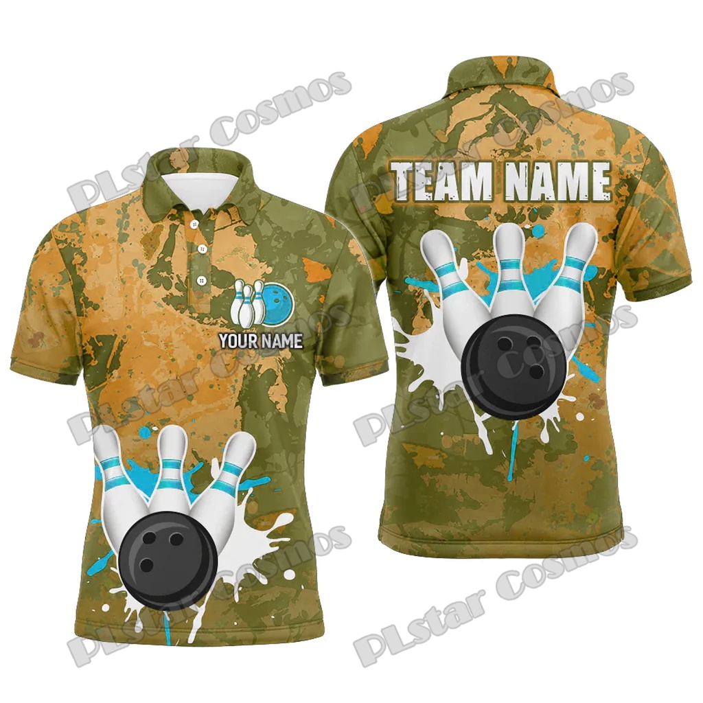 Koszulka polo męska z nadrukie – Short Sleeve Bowling Shirt Retro recenzja i cena