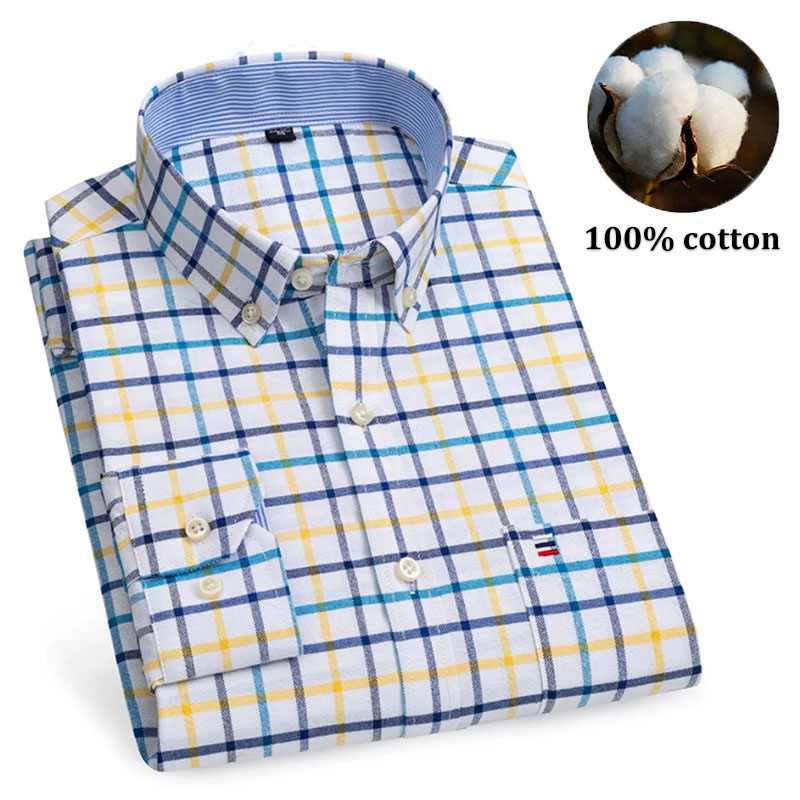 Męskie koszule 100% bawełna, d – Oxford Cotton Casual Shirt Business recenzja i cena