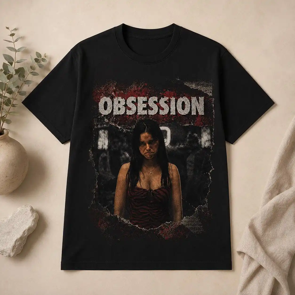Koszulka z grafiką Obsession,  – Acid Wash Vintage Graphic T Shirt recenzja i cena