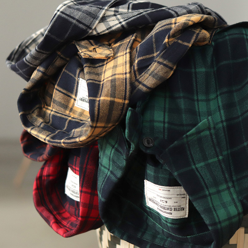 Jesienna Nowa Japońska Retro K – Flannel Plaid Shirt Heavy Weight recenzja i cena