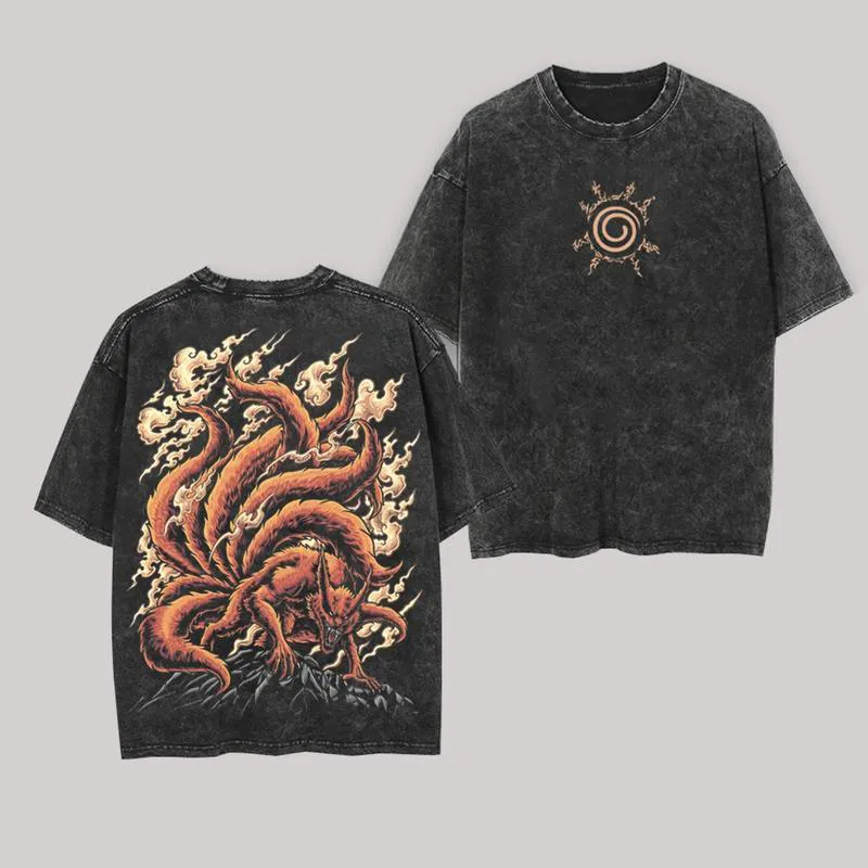 Koszulka Kurama Kyuubi Naruto  – Acid Wash Vintage Graphic T Shirt recenzja i cena