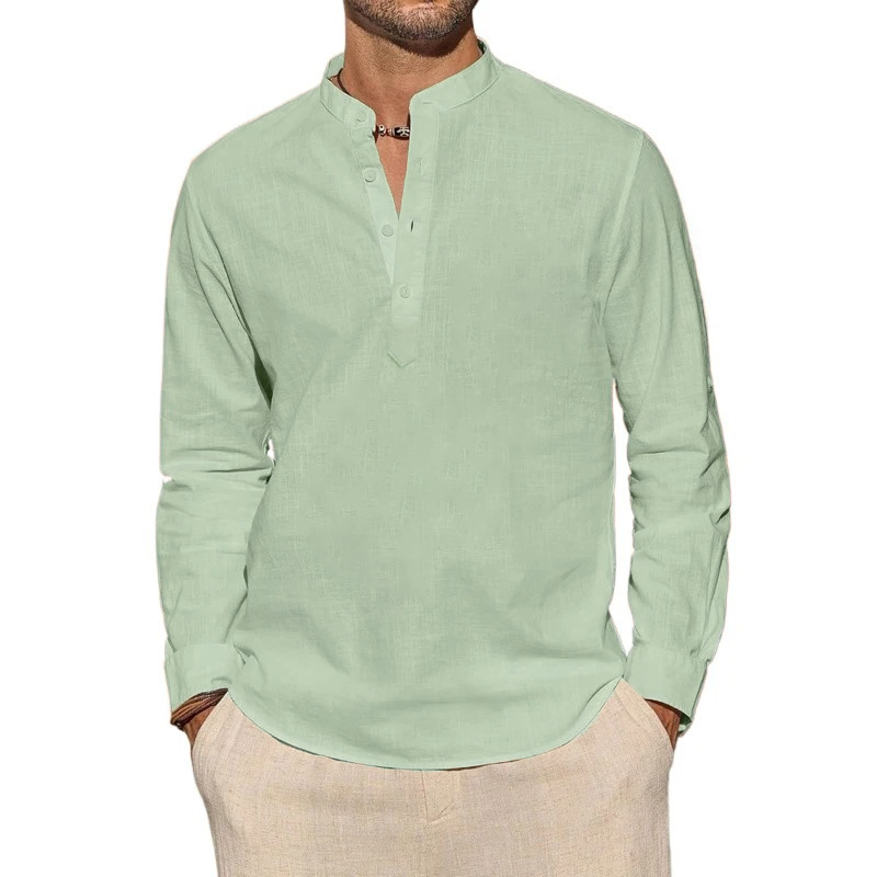 Męskie koszulki z długim rękaw – Mens Linen Shirt Long Sleeve recenzja i cena