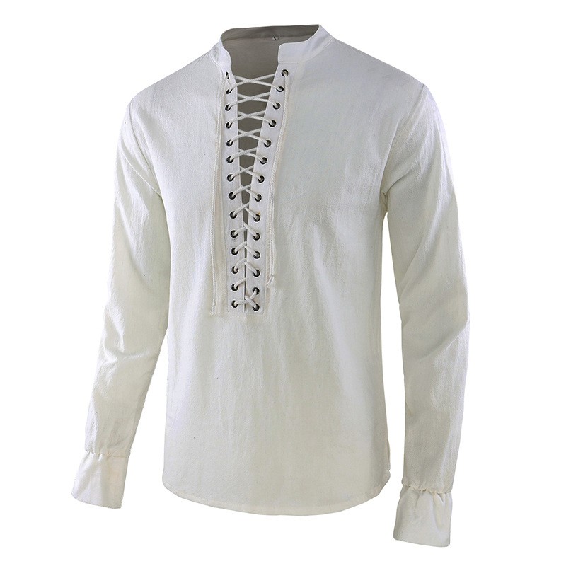 Męska koszula renesansowa pira – Mens Linen Shirt Long Sleeve recenzja i cena
