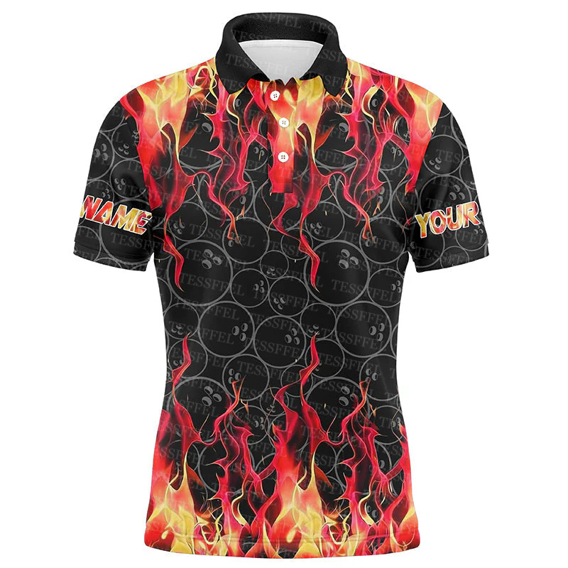 Koszulki Polo z Krótkim Rękawe – Short Sleeve Bowling Shirt Retro recenzja i cena